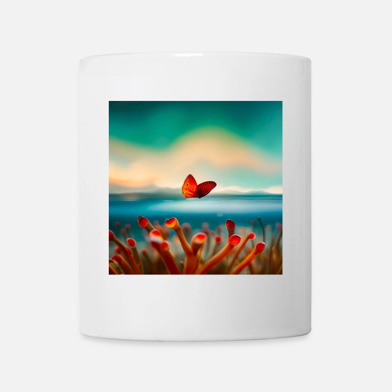 Korallen-Schmetterling - Tasse - Weiß