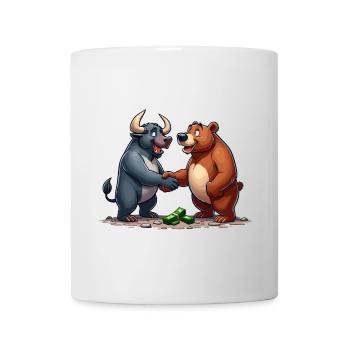 Stock Market Taurus Bear Handshake Profit Gift - Mug - white - Front