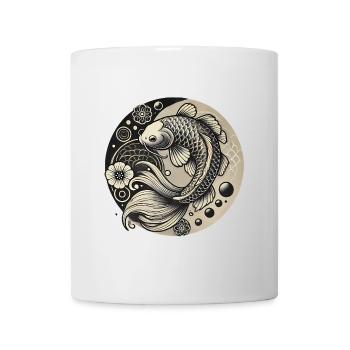 Koi Fisch Harmonie Design - Tasse - Weiß - Vorne