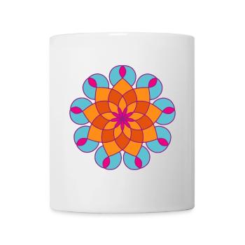 Mandala Yoga farbenfroh Yogi Meditation Sonne om - Tasse - Weiß - Vorne