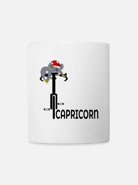 CHRISTMAS CYCLING DECEMBER BIRTHDAY CAPRICORN - Kop/krus - hvid