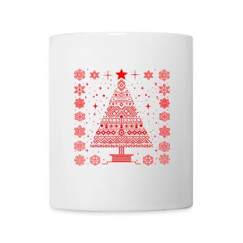 Ugly Xmas: Geometric Christmas Design Red - Mug - white - Front