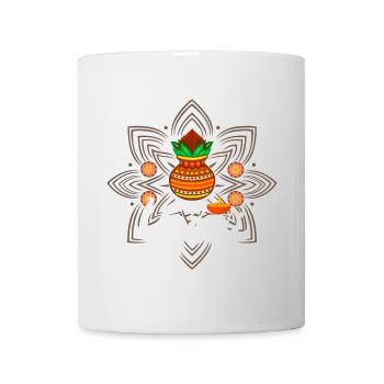 Happy Ugadi - Feier den Neuanfang mit Freude - Tasse - Weiß - Vorne