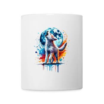 Little Colorful Watercolor Wolf - Mug - white - Front