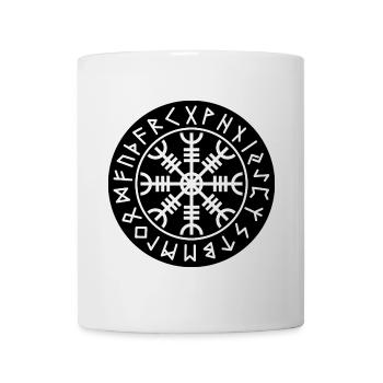 Helm of Awe Techno Runes - Rave Clothing - Mug - white - Front