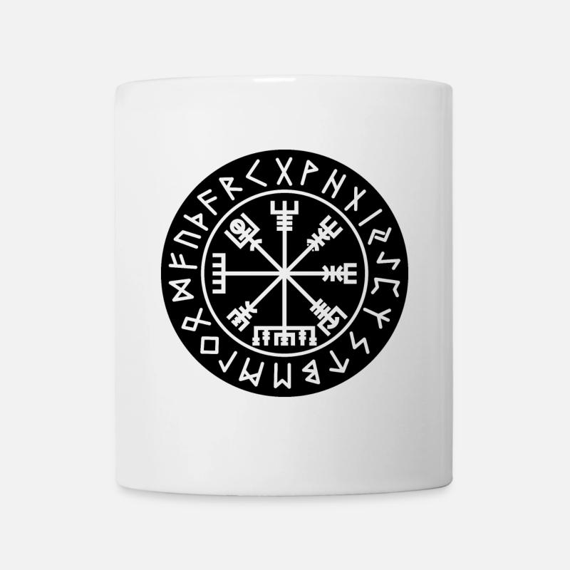 Cercle de runes noires de Vegvisir - Mug blanc - blanc