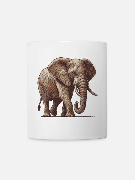 Elefant - Tasse - Weiß