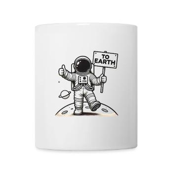 Thumbs Up Astronaut To Earth Design - Mug - white - Front
