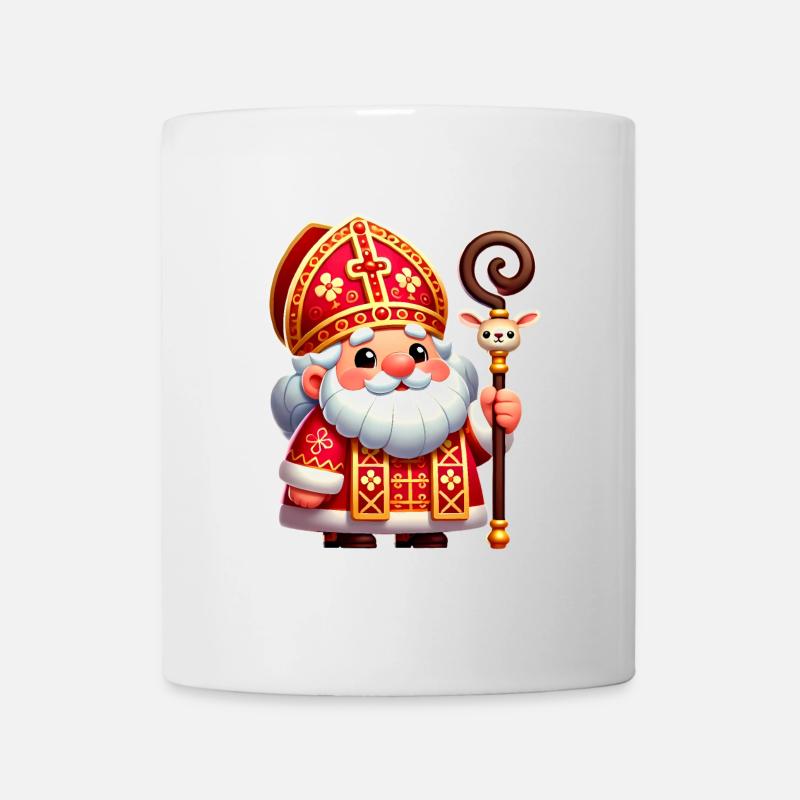 Conception de dessin animé festif de Saint-Nicolas - Mug blanc - blanc