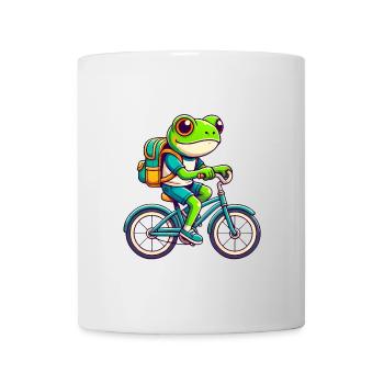 Frog on Bicycle Adventure Design - Mug - white - Front