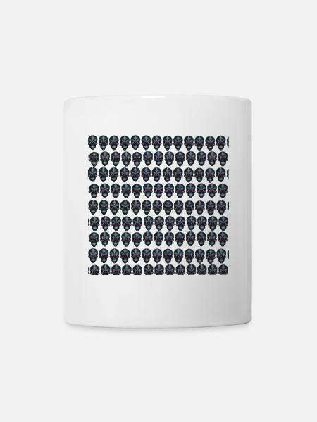 Menschenschädel Muster, coole Tees, guselige Desig - Tasse - Weiß