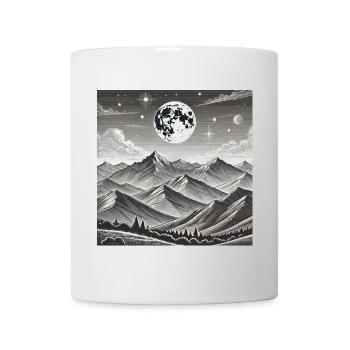 Mondgebirge Nachtlandschaft - Tasse - Weiß - Vorne