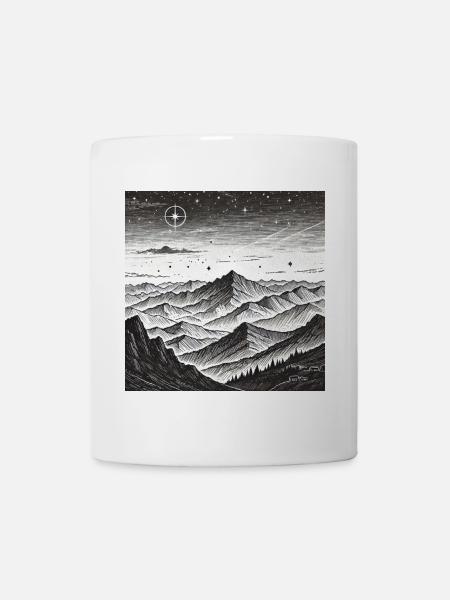 Stille Berglandschaft Sternenkreis - Tasse - Weiß