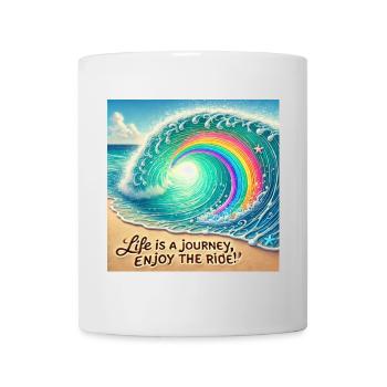 Wave Journey Tourbillon arc-en-ciel - Mug blanc - blanc - Devant