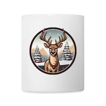 Hirsch im Winter - Tasse - Weiß - Vorne