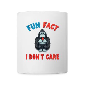 Funny Gorilla Fun Fact I don't Care - Mug - white - Front