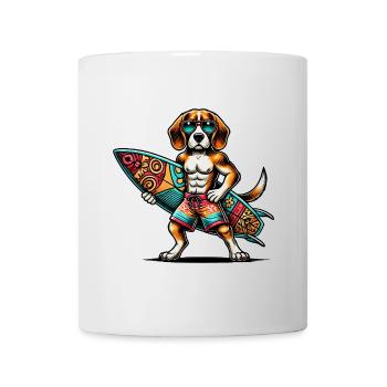 Beagle Surfer - Mug - white - Front