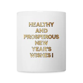 GESUNDE UND ERFOLGREICHE NEUJAHRSWÜNSCHE - Tasse - Weiß - Vorne