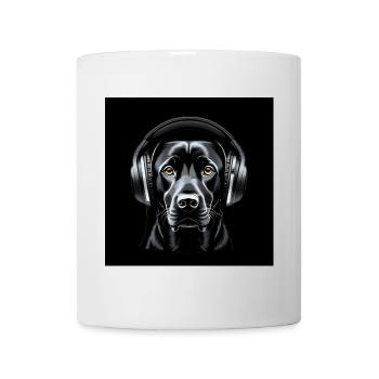 Labrador with Headphones Art Motif - Mug - white - Front