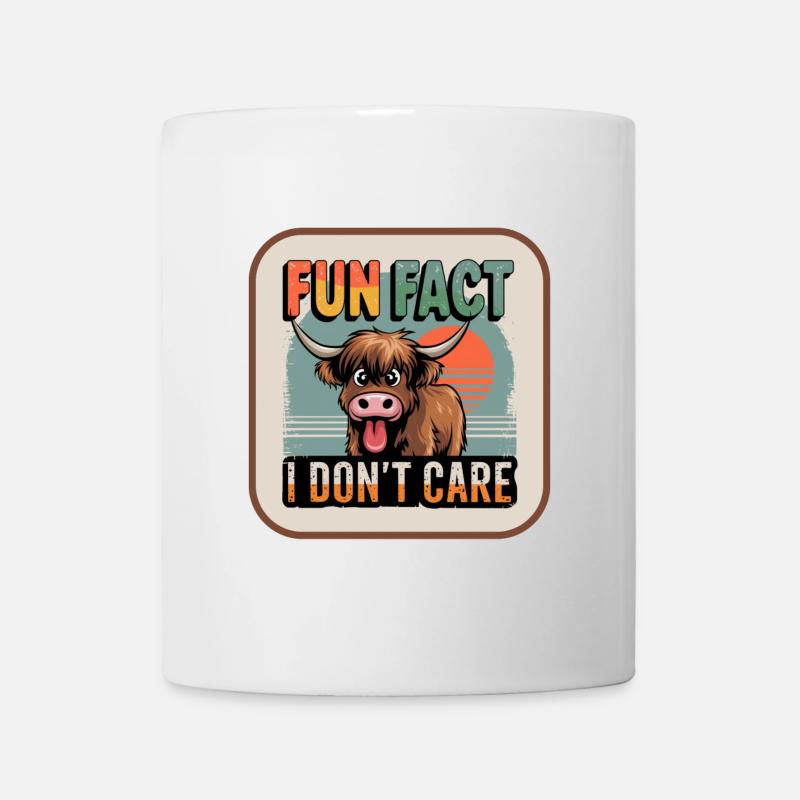 Fun Fact Kuh I Dont Care - Tasse - Weiß