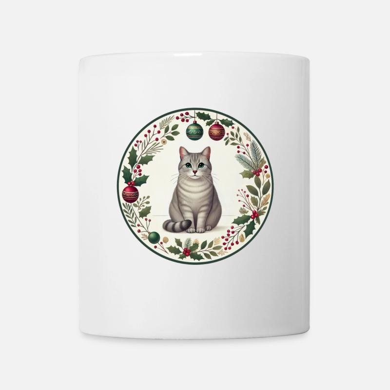 Christmas Motif with Cat Vasili - Mug - white