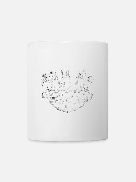 Chevaux de course Dynamic Noir Blanc Design - Mug blanc - blanc