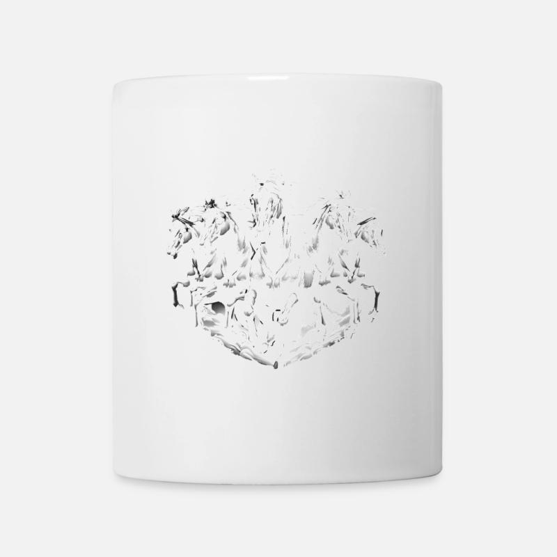 Chevaux de course Dynamic Noir Blanc Design - Mug blanc - blanc
