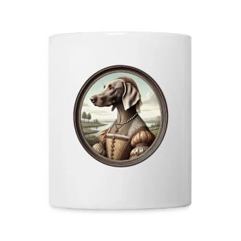 Portrait de la chienne de Weimar Claire - Mug blanc - blanc - Devant