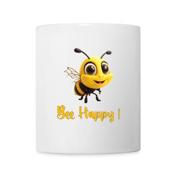 bee happy 2b - Mug blanc - blanc - Devant
