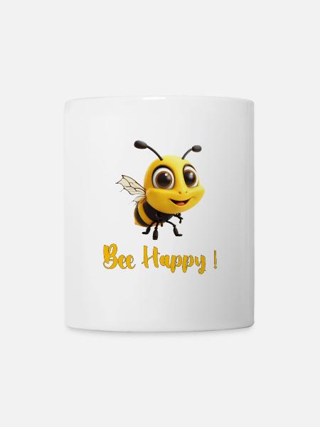 bee happy 2b - Mug blanc - blanc