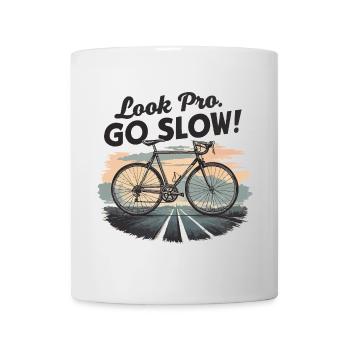 Vintage Fahrrad Look Pro Go Slow - Tasse - Weiß - Vorne