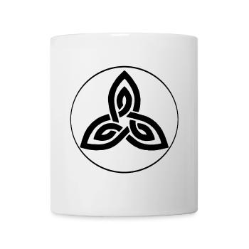 Schwarze keltische Blume - Tasse - Weiß - Vorne