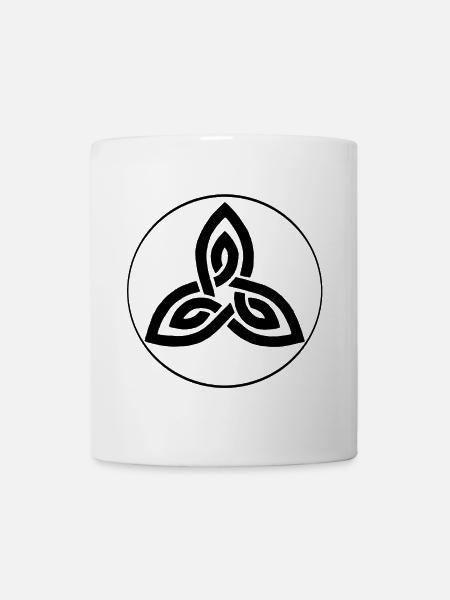 Schwarze keltische Blume - Tasse - Weiß