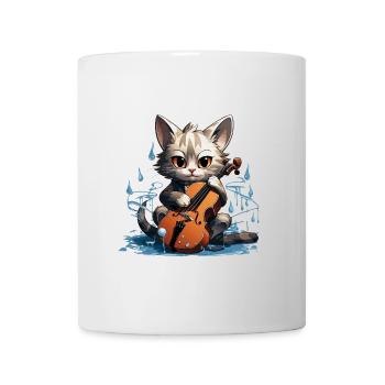 The Cello-Clawed Cat - Mug - white - Front