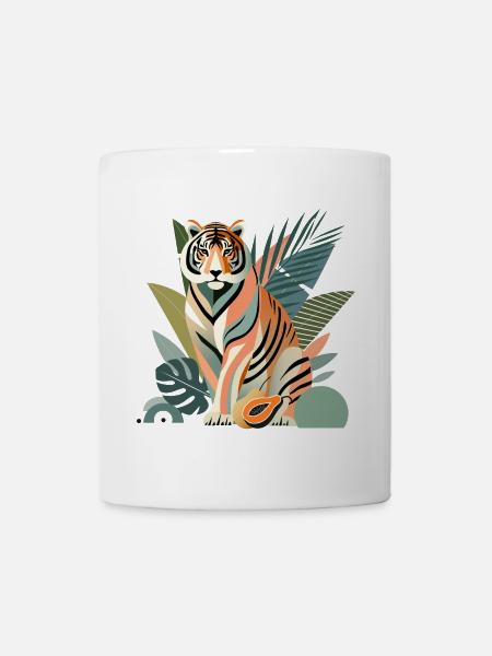 Majestätischer Tiger im tropischen Dschungel - Tasse - Weiß