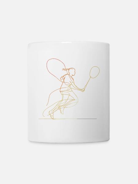 Badmintonspielerin Skizze - Tasse - Weiß