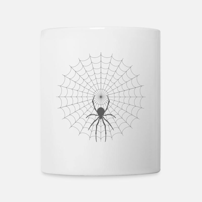 Spinnennetz Silhouette - Tasse - Weiß