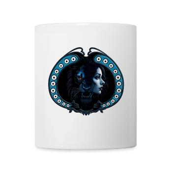 Mystical majesty, the beautiful woman and the dark lion. - Mug - white - Front