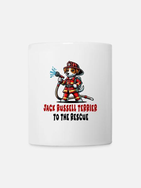 Jack Russell Terrier Feuerwehrmann - Tasse - Weiß