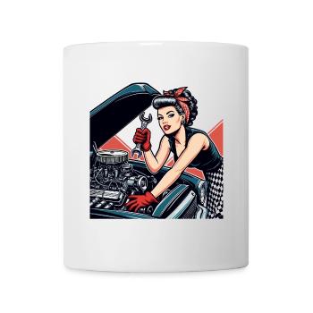 Rockabilly Workshop Car Repair Retro Gift - Mug - white - Front