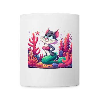 Sirène Sirène Chat Chat Eau Chat Cadeau - Mug blanc - blanc - Devant