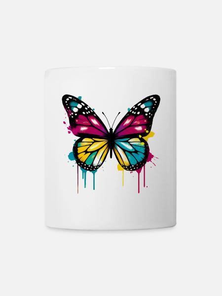 Schmetterling - Tasse - Weiß