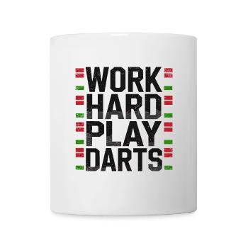 Travailler dur Jeu Fléchettes Joueur de fléchettes Sport - Mug blanc - blanc - Devant