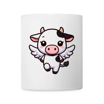 Cute Cow as Angel Cartoon Design - Mug - white - Front