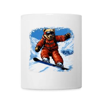 Bär Snowboard - Tasse - Weiß - Vorne