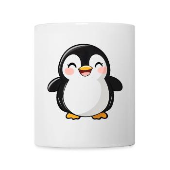 Mignon Adorable Pingouin - Conception de dessin animé charmant - Mug blanc - blanc - Devant