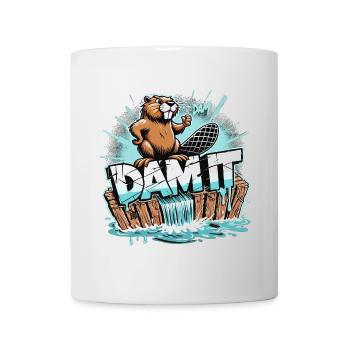 Biber Damm Verdammt witzig Bieber Geschenk - Tasse - Weiß - Vorne