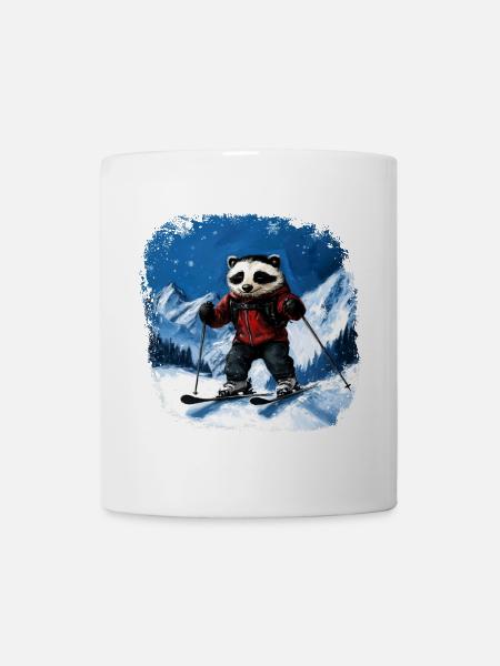 Skifahrer Dachs - Tasse - Weiß