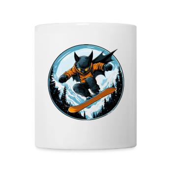 Chauve-souris Snowboarder - Mug blanc - blanc - Devant
