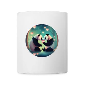 Pandas amoureux - Mug blanc - blanc - Devant